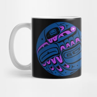 Raven Steals the Sun, teal and purple Mug